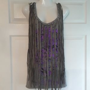 Ed Hardy by Christian Audigier fringe tunic
